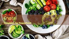  Presentation with fresh avocado - Presentation theme featuring fresh-salad-avocado-blackberries-cucumber background and a tawny brown colored foreground