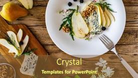  Presentation with blue cheese - Presentation theme having fresh-salad-blue-cheese-blackberries background and a tawny brown colored foreground