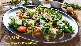  Presentation with blue cheese - Slide deck featuring fresh-salad-blue-cheese-cherry background and a tawny brown colored foreground