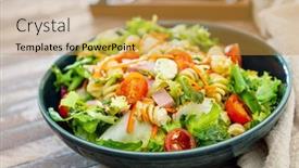  Presentation with eggplant - Theme having fresh-salad-delicious-fresh-salad background and a gold colored foreground