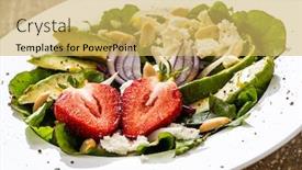  Presentation with fresh avocado - PPT layouts enhanced with fresh-salad-feta-cheese-avocado background and a yellow colored foreground