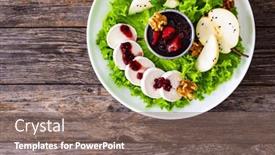  Presentation with pear - Presentation design featuring fresh-salad-goat-cheese-pear background and a gray colored foreground