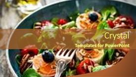  Presentation with leafy greens - PPT layouts enhanced with fresh-salad-goat-cheese-raspberries background and a red colored foreground