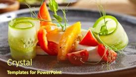  Presentation with vegan food - Audience pleasing PPT layouts consisting of fresh-salad-in-clay-plate backdrop and a tawny brown colored foreground