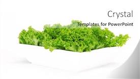  Presentation with salad - Audience pleasing presentation theme consisting of fresh-salad-leaves-over-white backdrop and a white colored foreground