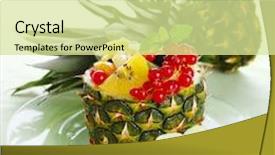 Presentation with currant - Theme having fresh salad of tropical fruits background and a blonde colored foreground