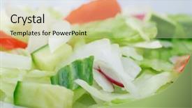  Presentation with salad - Audience pleasing PPT theme consisting of fresh-salad-on-a-plate backdrop and a soft green colored foreground