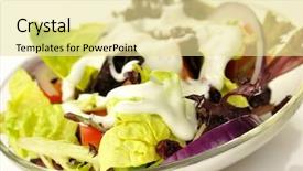  Presentation with salad dressing - Slide deck enhanced with fresh salad with dressing background and a blonde colored foreground