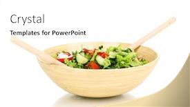  Presentation with cucumbers - Slide deck with fresh-salad-with-tomatoes background and a white colored foreground