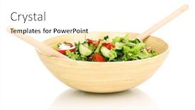  Presentation with cucumbers - PPT theme enhanced with fresh-salad-with-tomatoes background and a white colored foreground