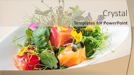  Presentation with tuna - Slide set consisting of fresh-salad-with-tuna background and a lemonade colored foreground