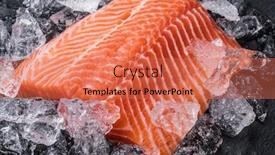  Presentation with cutting board - Beautiful slide set featuring fresh-salmon-fillet-over-ice backdrop and a coral colored foreground
