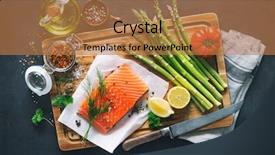  Presentation with herbs - Cool new PPT layouts with fresh salmon fillet with aromatic backdrop and a coral colored foreground