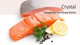  Presentation with salmon fish - Amazing PPT layouts having fresh salmon fillet with parsley backdrop and a lemonade colored foreground