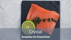  Presentation with lime - Theme with fresh-salmon-with-greens background and a gray colored foreground