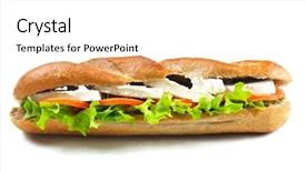  Presentation with fresh meat - Colorful theme enhanced with fresh sandwich close up with vegetables and meat fish isolated on white background backdrop and a white colored foreground