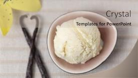  Presentation with vanilla ice cream fresh - PPT layouts having fresh-scoop-of-vanilla-ice background and a light gray colored foreground