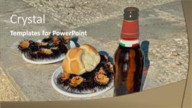  Presentation with caviar - Amazing slide set having fresh-sea-urchins-caviar backdrop and a gray colored foreground