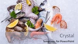  Presentation with seafood - Cool new PPT layouts with fresh-seafood-on-ice-close backdrop and a lemonade colored foreground