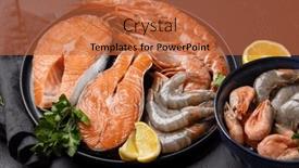  Presentation with trout - PPT theme with fresh-seafood-such-as-shrimp background and a red colored foreground