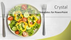  Presentation with food quality - Theme with fresh-seasonal-salad-served background and a white colored foreground
