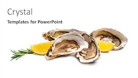  Presentation with marine - Slide set consisting of fresh-set-of-four-delicatessen background and a white colored foreground