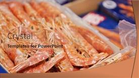  Presentation with shrimps - Amazing presentation theme having fresh shrimps in the market backdrop and a coral colored foreground