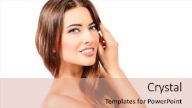  Presentation with pure white - Cool new slide set with fresh skin youth and beauty backdrop and a coral colored foreground