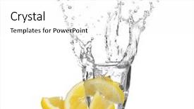  Presentation with fresh strawberry glass of berry - PPT theme featuring fresh slice of lemon falling background and a white colored foreground