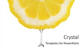  Presentation with fresh water - Cool new presentation design with fresh slice of lemon backdrop and a white colored foreground