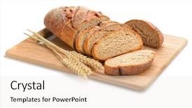  Presentation with wheat - Theme with fresh sliced bread and wheat background and a white colored foreground