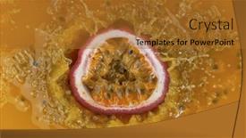  Presentation with passion fruit - Slide deck enhanced with fresh-sliced-passion-fruit-falling background and a red colored foreground