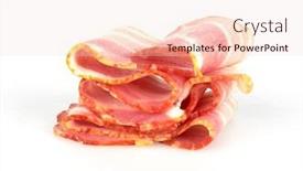 Presentation with pork bacon - Colorful presentation theme enhanced with fresh-sliced-pork-bacon-isolated backdrop and a lemonade colored foreground