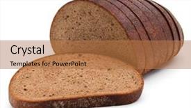  Presentation with bread - Amazing PPT layouts having fresh sliced rye bread loaf isolated on white background cutout backdrop and a coral colored foreground
