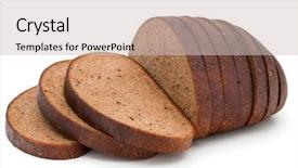  Presentation with helva fresh sliced halva - Amazing slide set having fresh sliced rye bread loaf backdrop and a soft green colored foreground