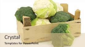  Presentation with cauliflower - Theme with fresh-small-cauliflower-and-broccoli background and a lemonade colored foreground