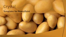  Presentation with frame - Colorful PPT theme enhanced with fresh-small-new-potatoes-close backdrop and a gold colored foreground