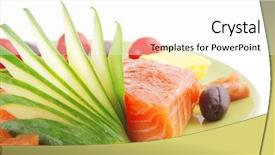  Presentation with red and blue smoke - Slides enhanced with fresh smoked red fish fillet background and a white colored foreground