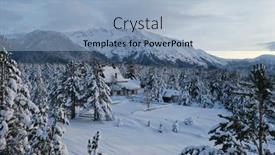  Presentation with wilderness - Audience pleasing slides consisting of fresh-snow-covered-trees backdrop and a light blue colored foreground