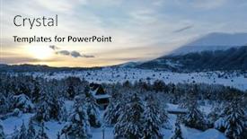  Presentation with wilderness - Cool new presentation theme with fresh-snow-covered-trees backdrop and a lemonade colored foreground