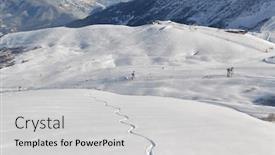  Presentation with free - PPT layouts having fresh-snow-ski-slope background and a light gray colored foreground