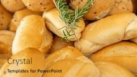  Presentation with high quality - PPT layouts consisting of fresh-sourdough-buns-served background and a gold colored foreground