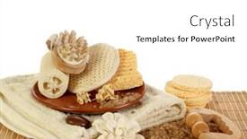  Presentation with beauty products - Amazing presentation theme having fresh spa set beauty cosmetic care products backdrop and a white colored foreground