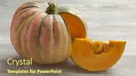  Presentation with piece of the pie - Beautiful theme featuring fresh-speckled-hound-pumpkin backdrop and a tawny brown colored foreground