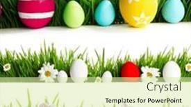  Presentation with white flowers - Presentation theme consisting of fresh-spring-and-easter-borders background and a  colored foreground