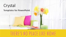  Presentation with spring flowers on textured - Presentation theme having fresh spring flowers in vase background and a  colored foreground