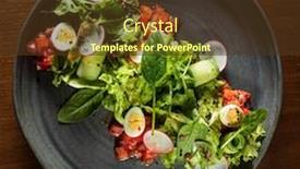  Presentation with salad - PPT layouts enhanced with fresh-spring-salad-with-microgreens background and a tawny brown colored foreground
