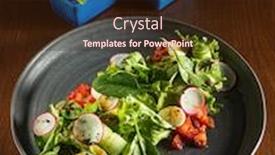  Presentation with salad - Beautiful PPT layouts featuring fresh-spring-salad-with-microgreens backdrop and a wine colored foreground