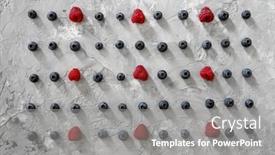  Presentation with abstract - PPT layouts consisting of fresh-srawberries-on-grunge-abstract background and a gray colored foreground