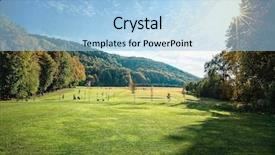  Presentation with fresh start - Beautiful PPT theme featuring fresh start - beautiful golf course backdrop and a  colored foreground